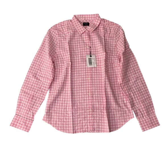 UNTUCKit Pink Gingham Button-Up Shirt Size 8 NWT Cotton Work Casual - Picture 1 of 4